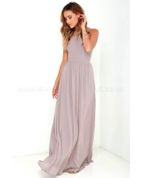 Air Of Romance Taupe Maxi Dress 